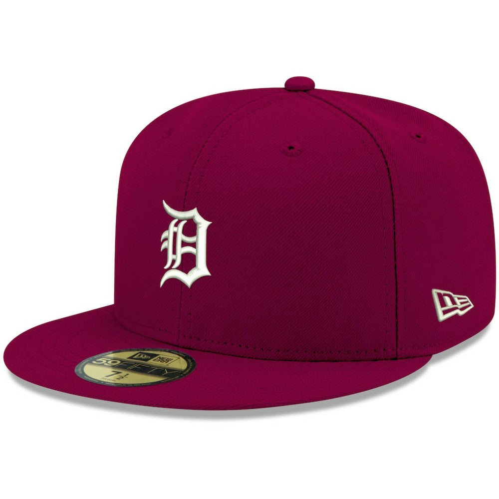 Detroit Tigers White Logo 59FIFTY Fitted Hat Cardinal | New Era