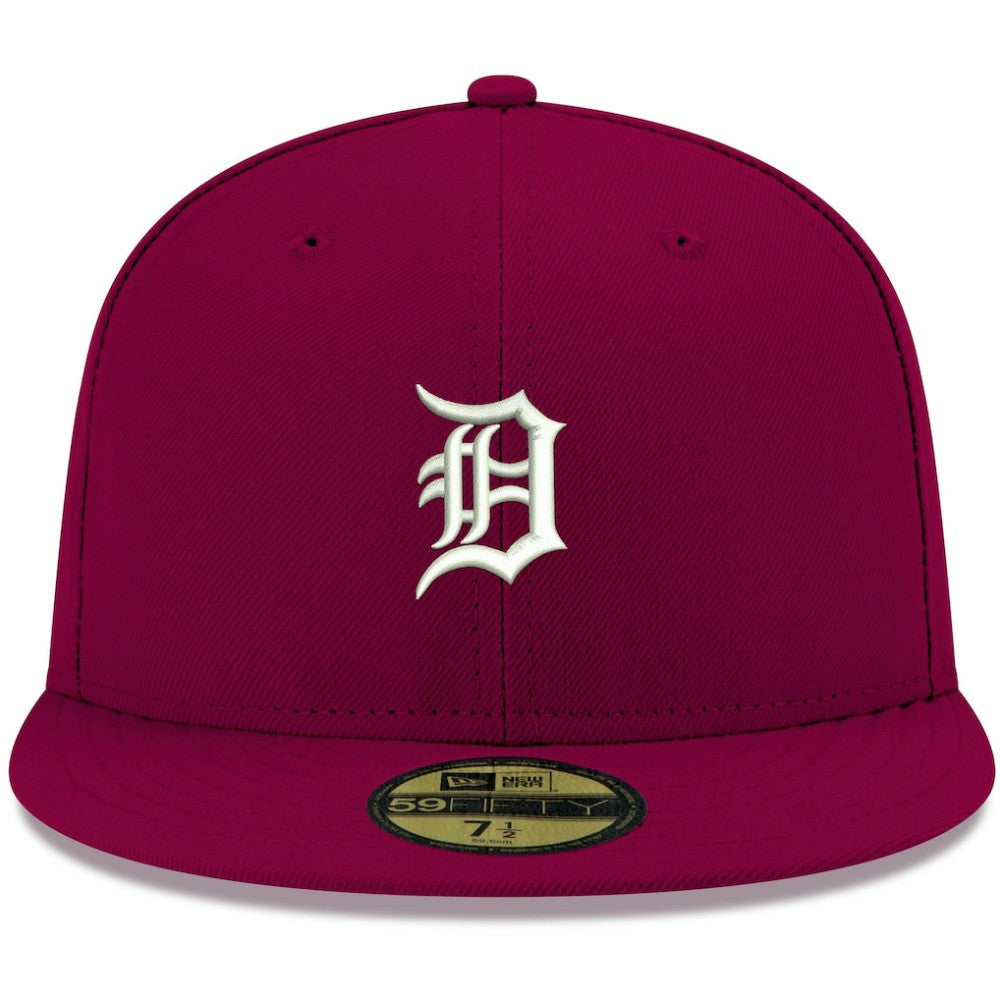 Detroit Tigers White Logo 59FIFTY Fitted Hat Cardinal | New Era