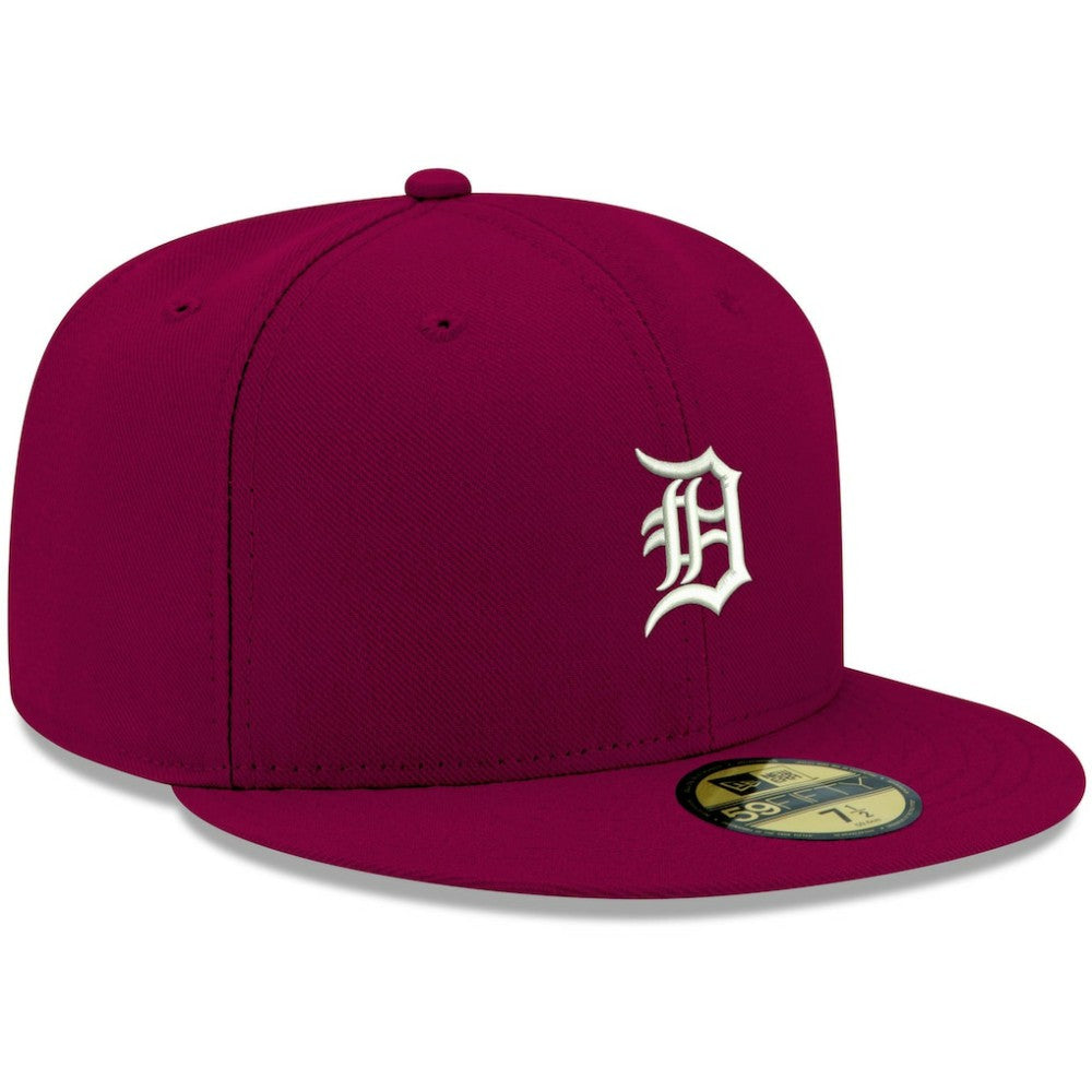 Detroit Tigers White Logo 59FIFTY Fitted Hat Cardinal | New Era
