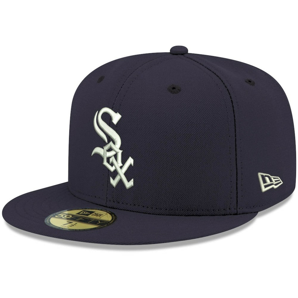 Chicago White Sox White Logo 59FIFTY Fitted Hat Navy | New Era