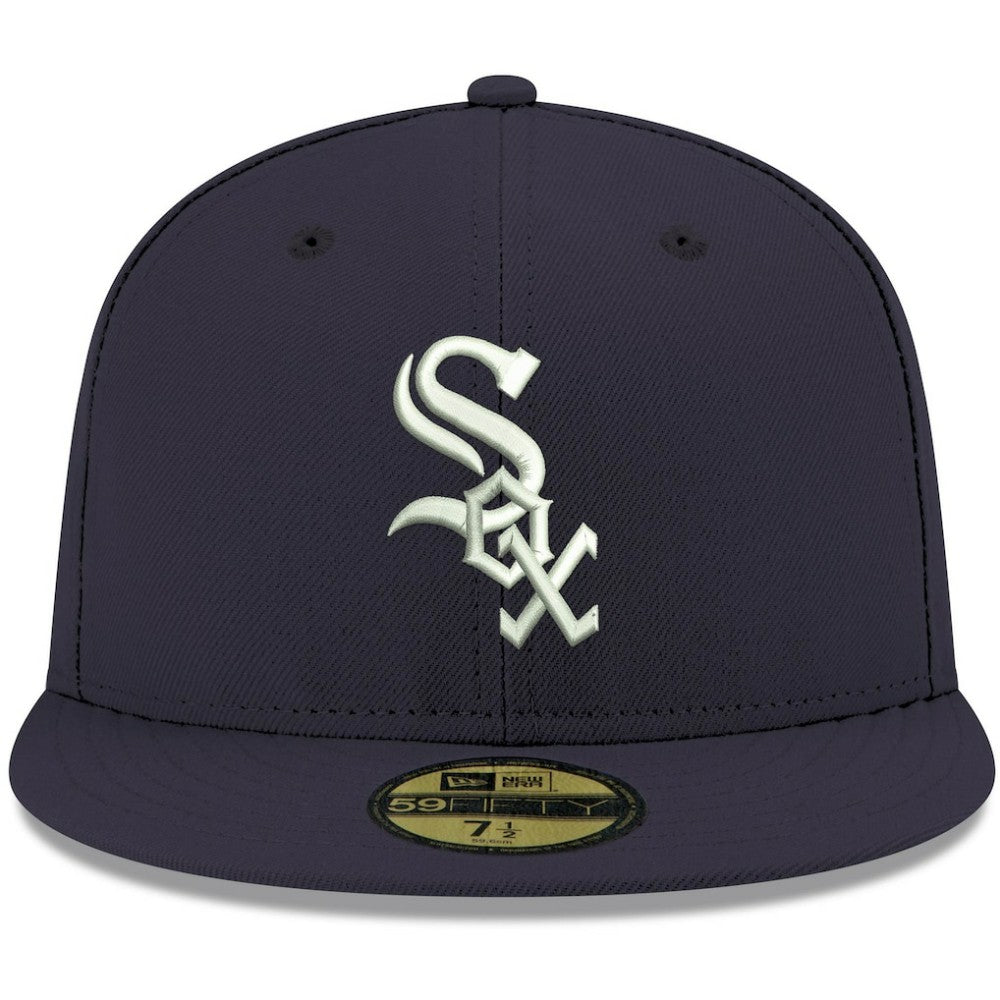 Chicago White Sox White Logo 59FIFTY Fitted Hat Navy | New Era