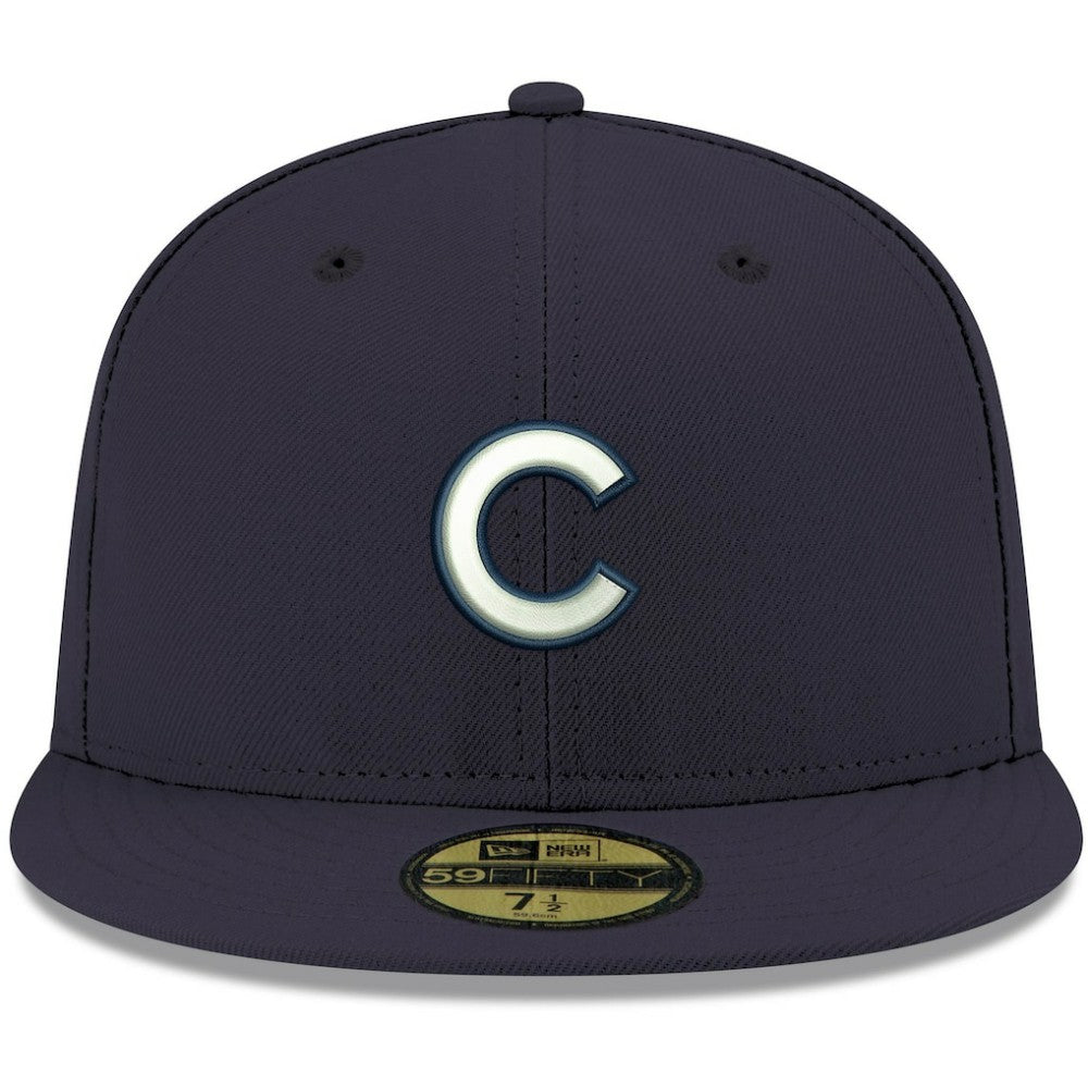 Chicago Cubs White Logo 59FIFTY Fitted Hat Navy | New Era