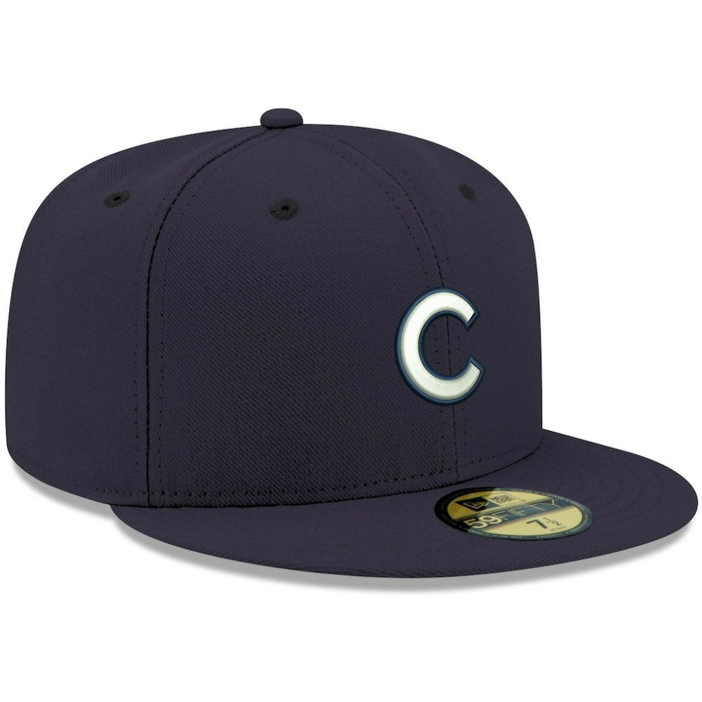 Chicago Cubs White Logo 59FIFTY Fitted Hat Navy | New Era