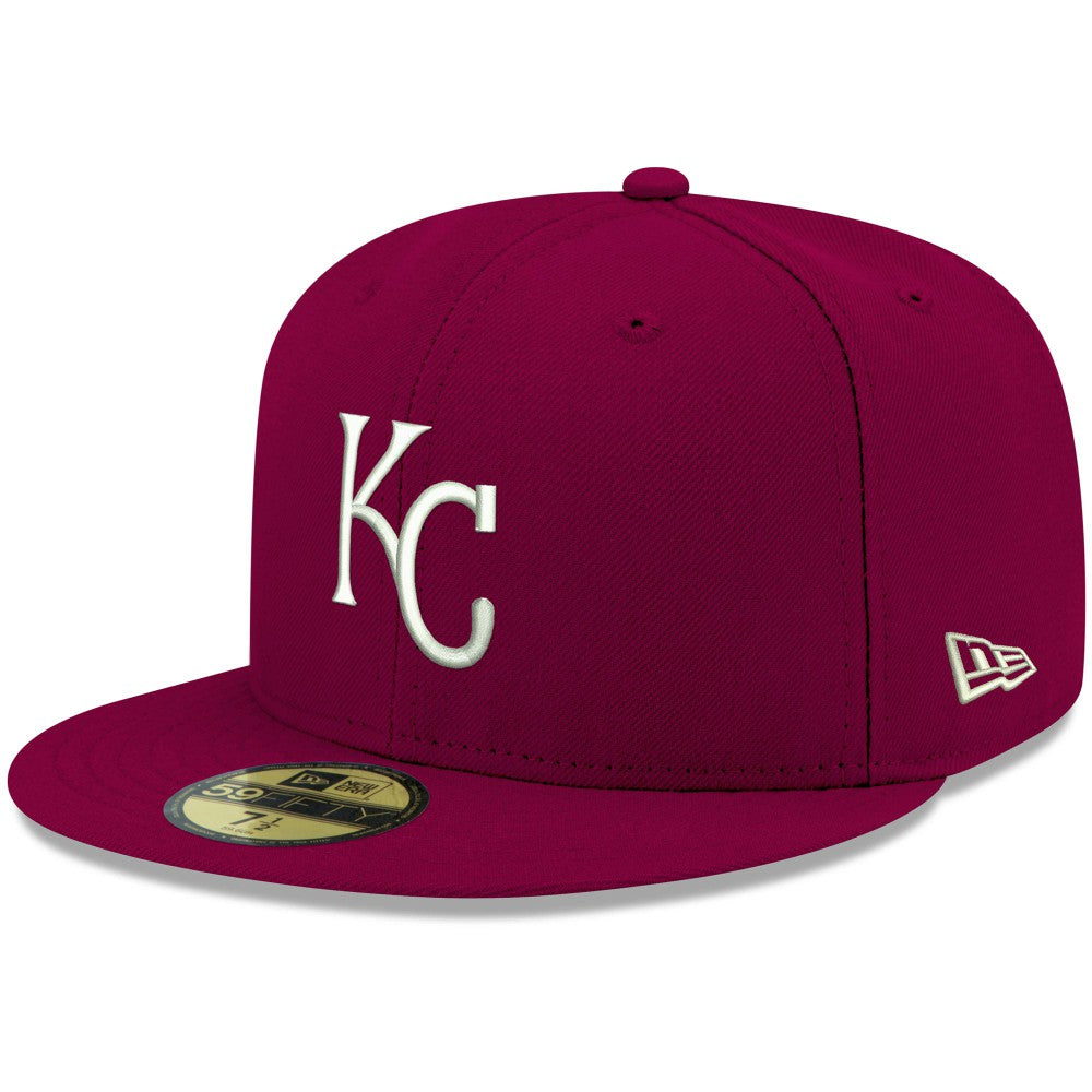 Kansas City Royals White Logo 59FIFTY Fitted Hat Cardinal | New Era