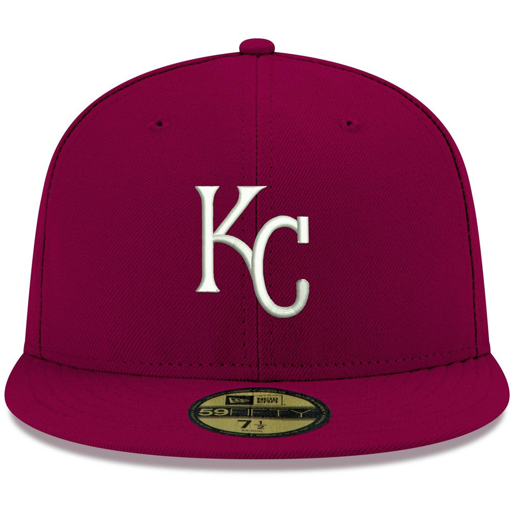Kansas City Royals White Logo 59FIFTY Fitted Hat Cardinal | New Era