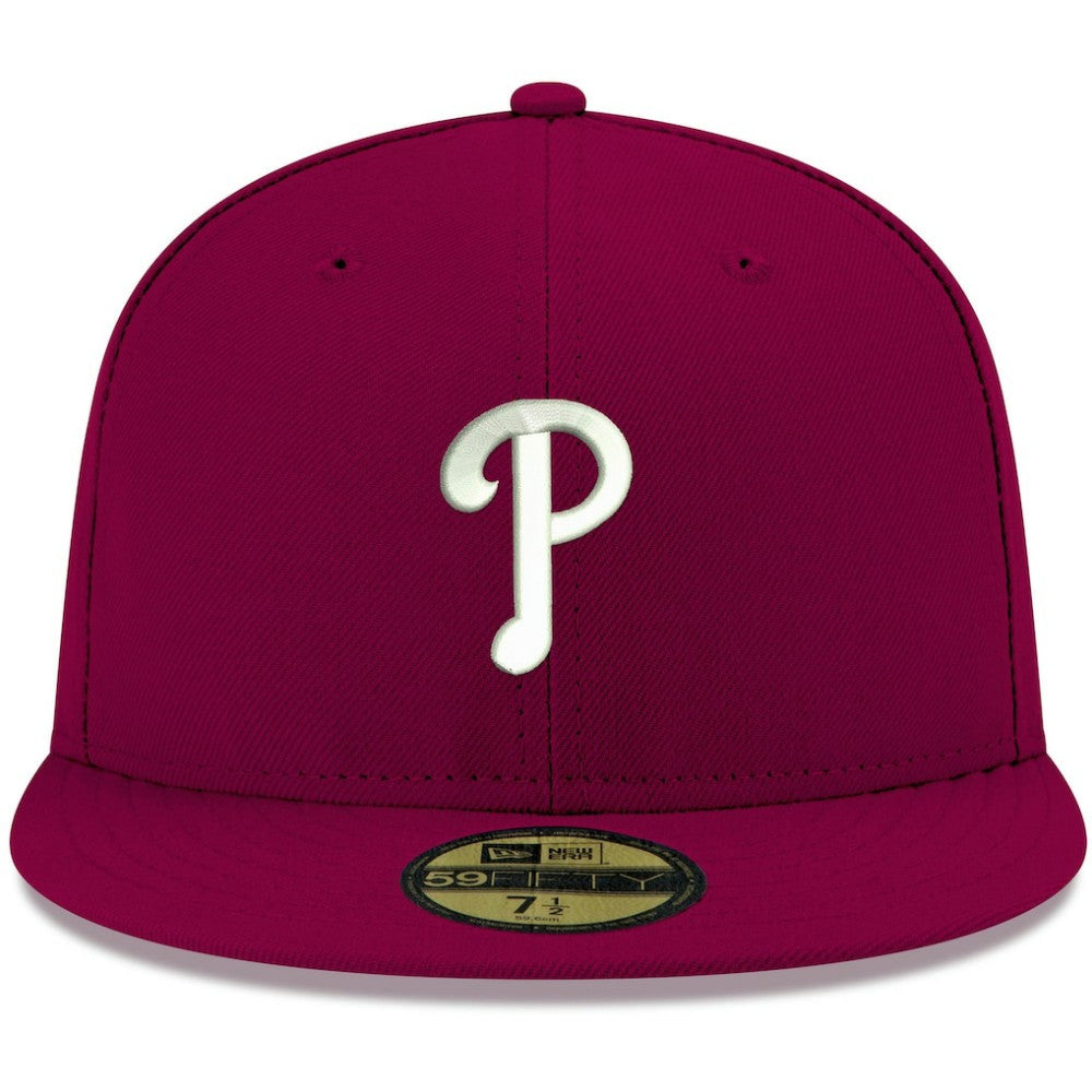 Philadelphia Phillies White Logo 59FIFTY Fitted Hat Cardinal | New Era