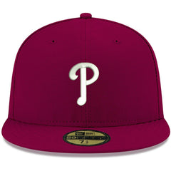 Philadelphia Phillies White Logo 59FIFTY Fitted Hat Cardinal | New Era