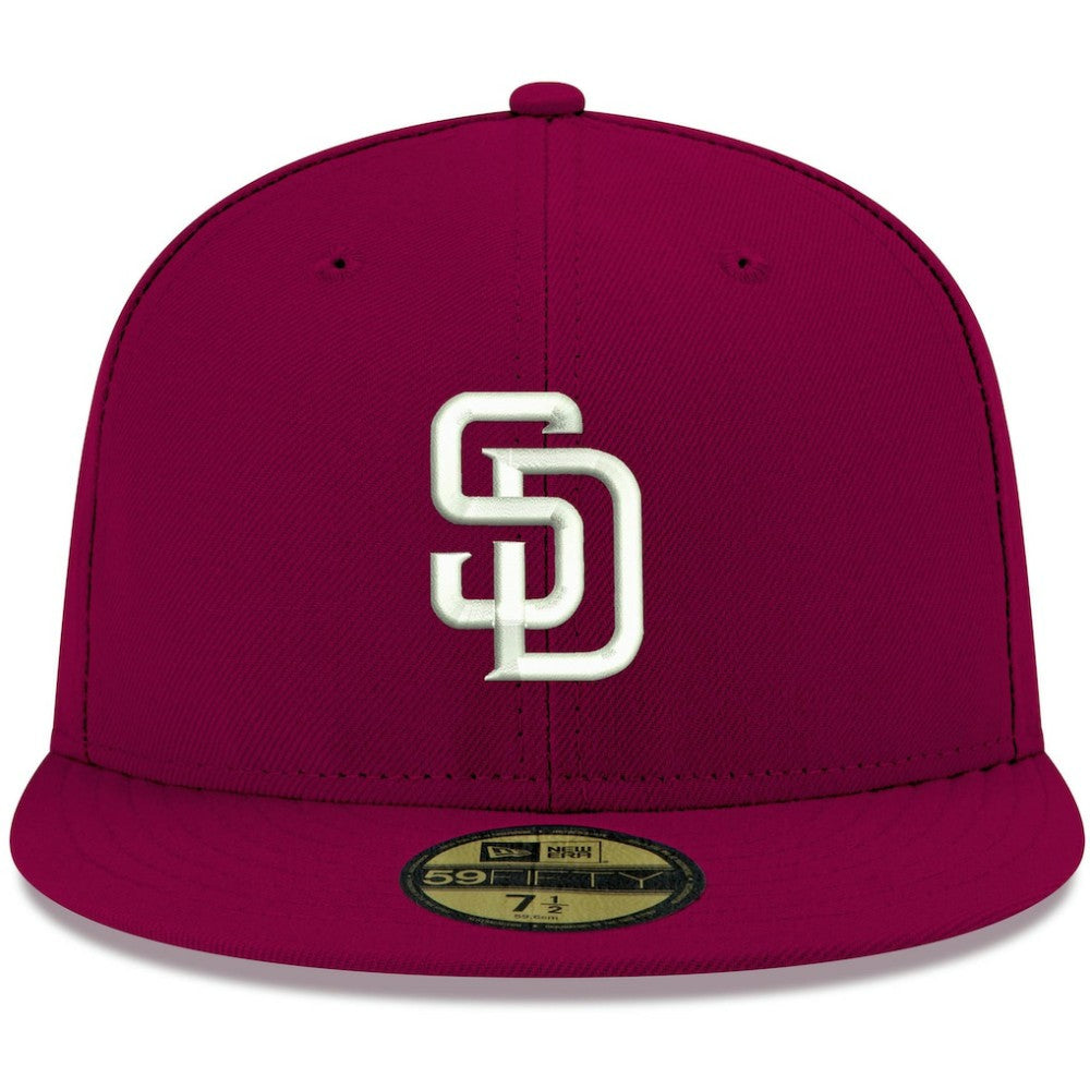 San Diego Padres White Logo 59FIFTY Fitted Hat Cardinal | New Era