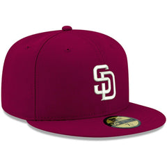 San Diego Padres White Logo 59FIFTY Fitted Hat Cardinal | New Era