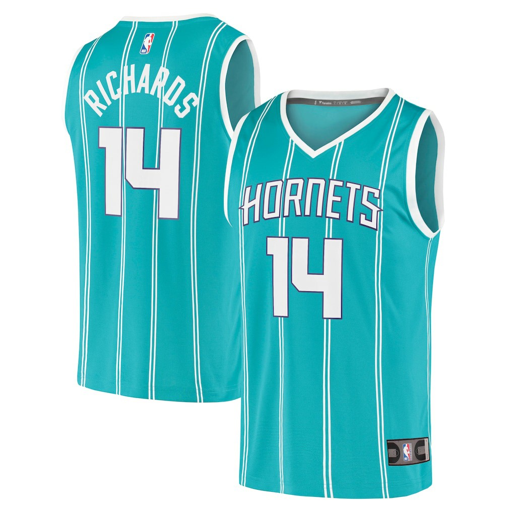 Nick Richards Charlotte Hornets Fast Break Replica Jersey - Icon Edition - Teal