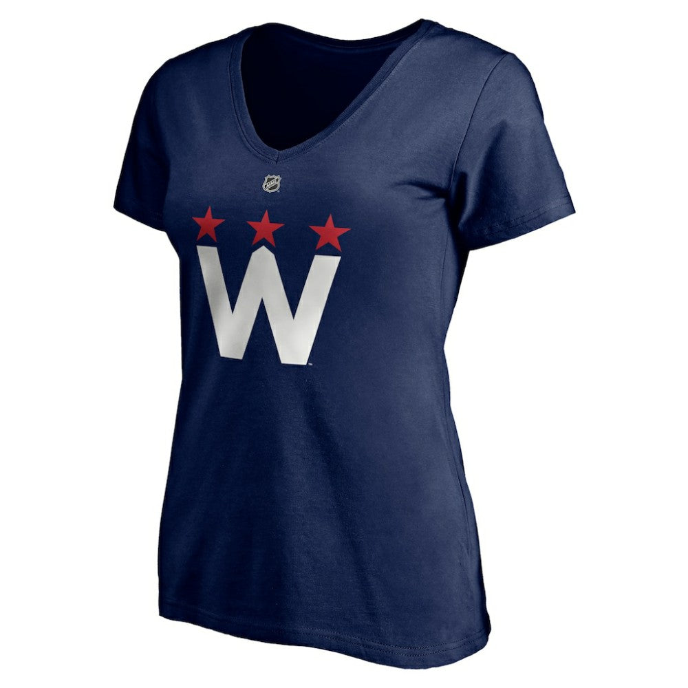 Tom Wilson Washington Capitals Fanatics Women's Authentic Stack Name & Number V-Neck T-Shirt Navy