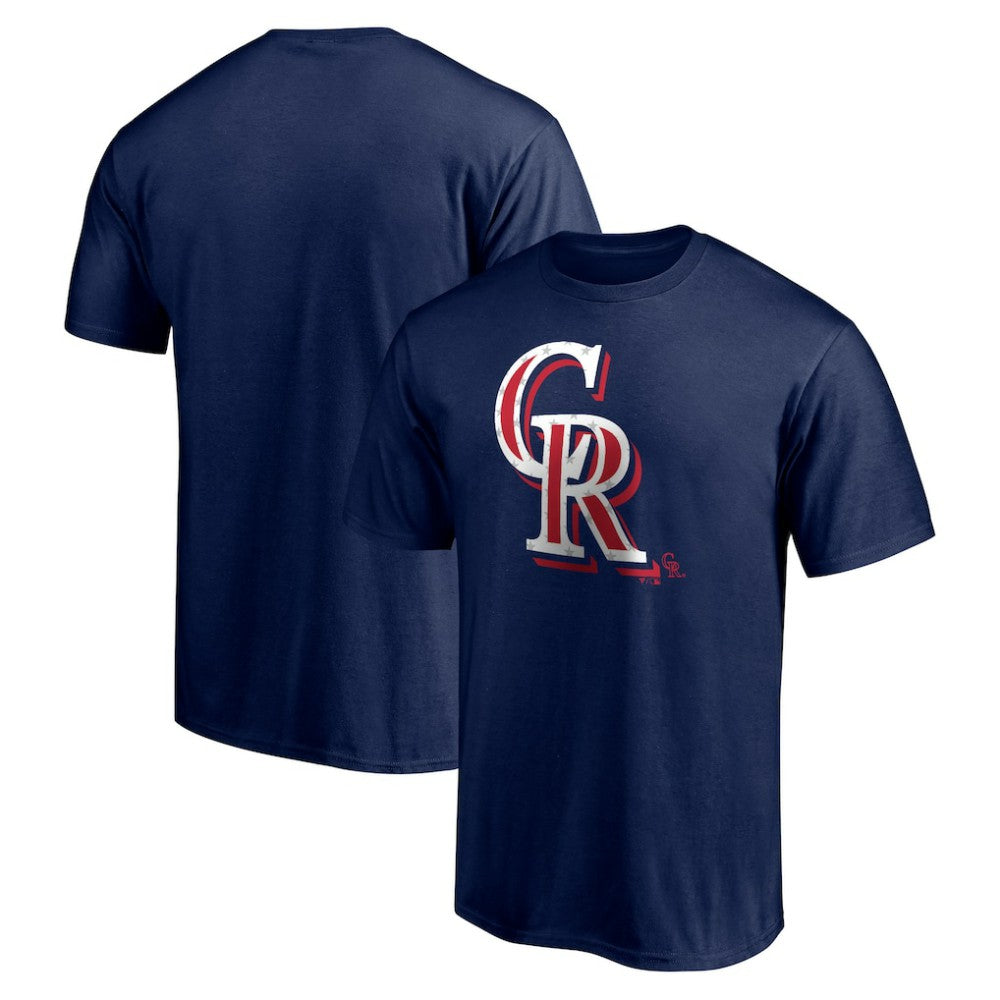 Colorado Rockies Red White and Team T-Shirt Navy