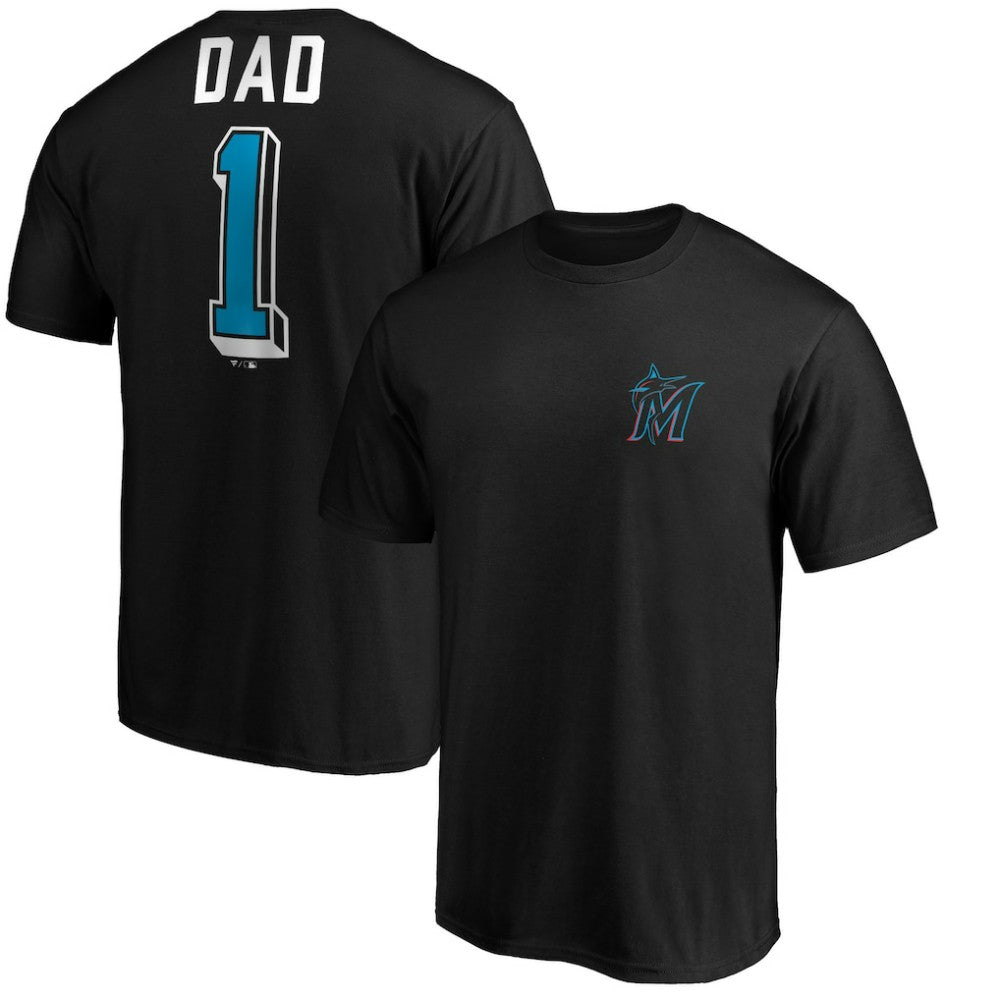 Miami Marlins Number One Dad T-Shirt Black
