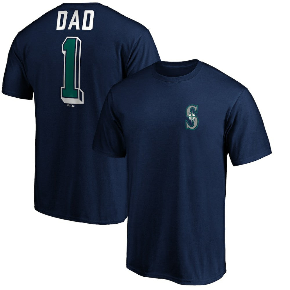 Seattle Mariners Number One Dad T-Shirt Navy