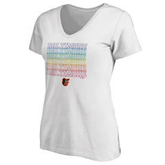 Baltimore Orioles Women's City Pride V-Neck T-Shirt White