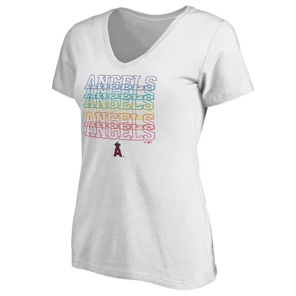 Los Angeles Angels Women's City Pride V-Neck T-Shirt White