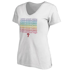 Philadelphia Phillies Women's City Pride V-Neck T-Shirt White