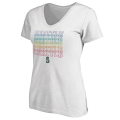 Seattle Mariners Women's City Pride V-Neck T-Shirt White
