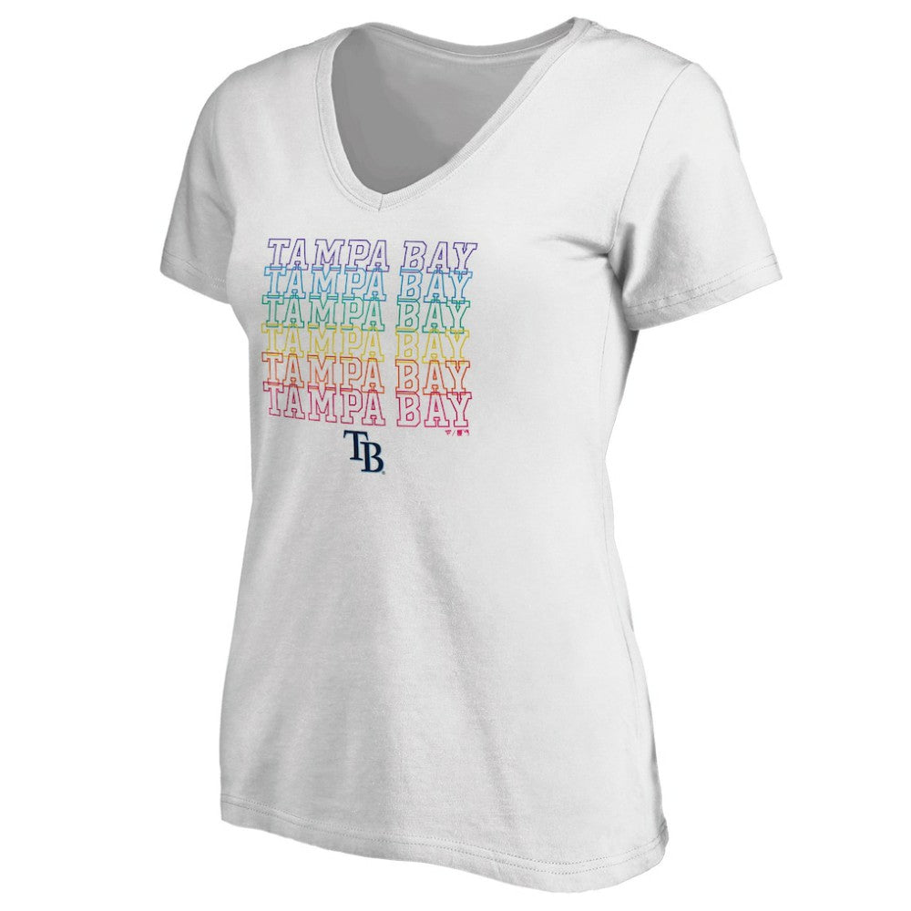 Tampa Bay Rays Women's City Pride V-Neck T-Shirt White