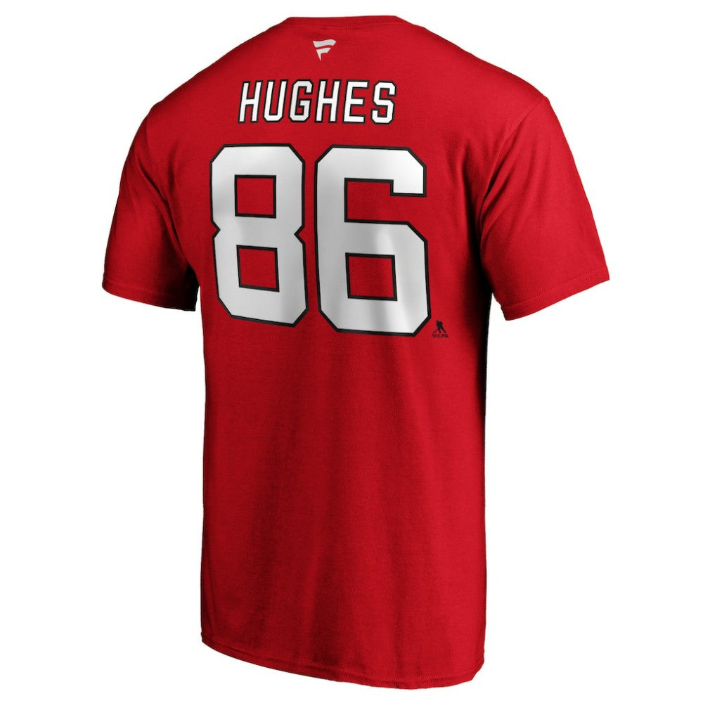 Jack Hughes New Jersey Devils Fanatics Big & Tall Name & Number T-Shirt Red