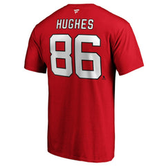 Jack Hughes New Jersey Devils Fanatics Big & Tall Name & Number T-Shirt Red