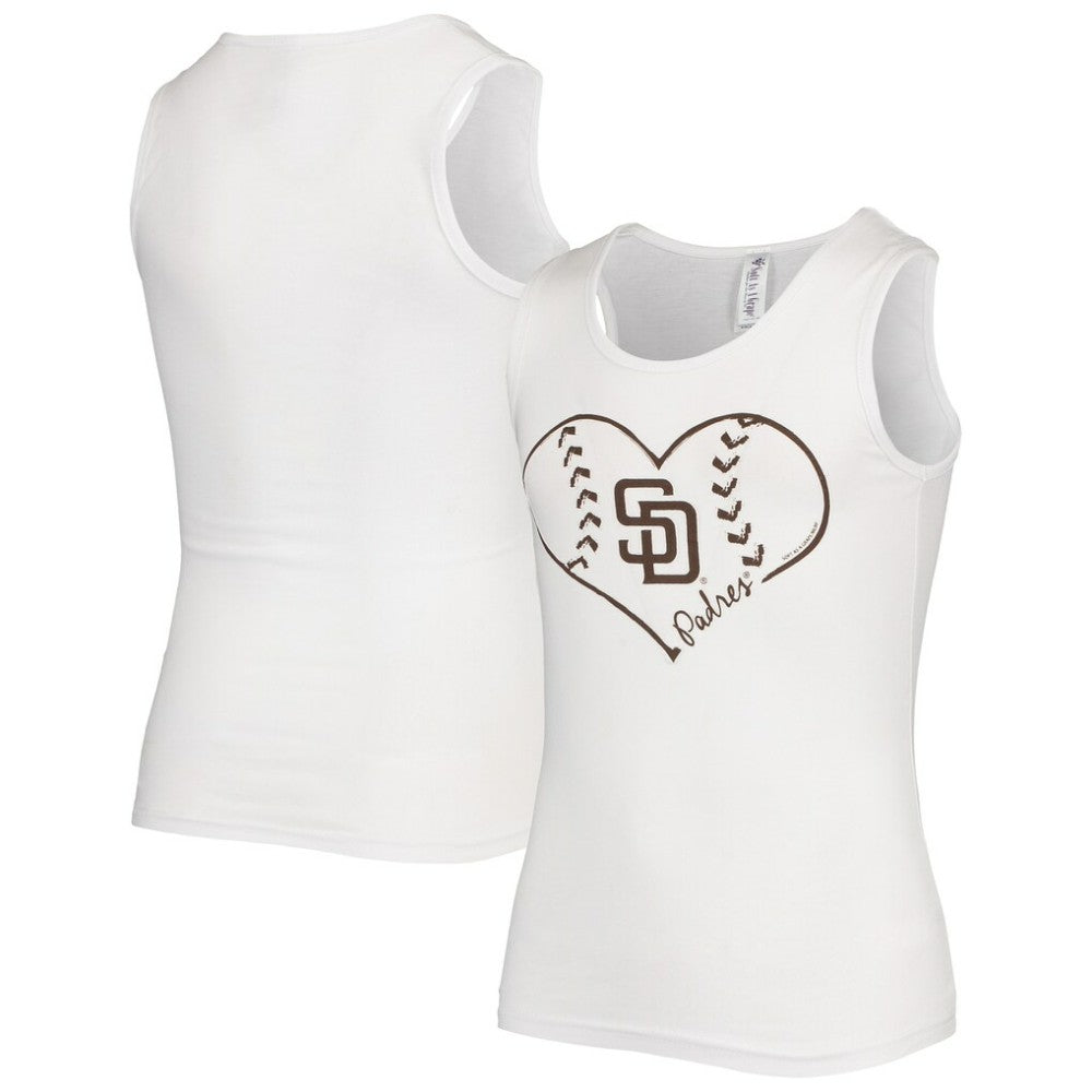 San Diego Padres Soft as a Grape Girls Youth Team Tank Top White