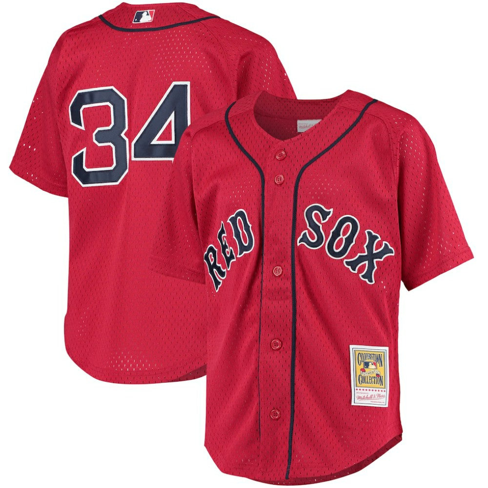 David Ortiz Boston Red Sox Youth Cooperstown Collection Batting Practice Jersey Red | Mitchell & Ness
