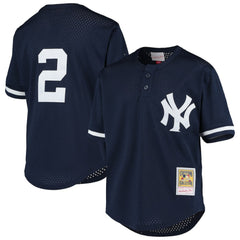 Derek Jeter New York Yankees Youth Cooperstown Collection Mesh Batting Practice Jersey Navy | Mitchell & Ness