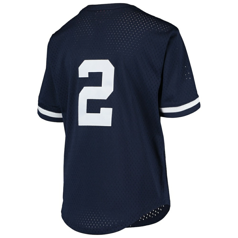 Derek Jeter New York Yankees Youth Cooperstown Collection Mesh Batting Practice Jersey Navy | Mitchell & Ness