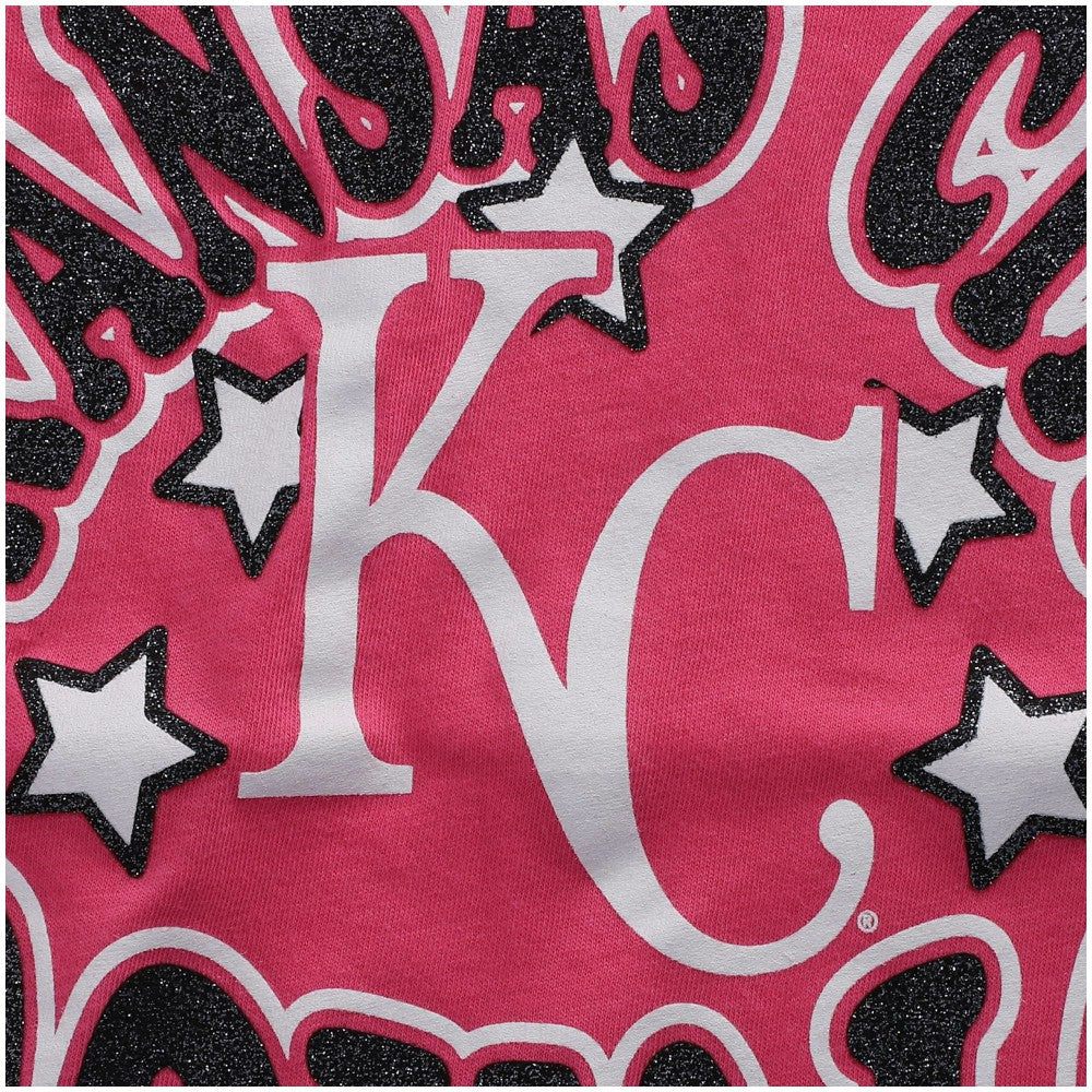 Kansas City Royals Girls Youth Jersey Stars V-Neck T-Shirt Pink | New Era