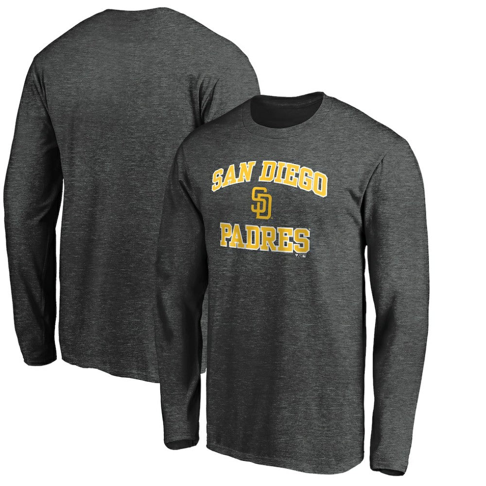 San Diego Padres Heart and Soul Long Sleeve T-Shirt Charcoal