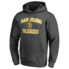 San Diego Padres Heart and Soul Pullover Hoodie Charcoal