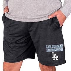 Los Angeles Dodgers Concepts Sport Bullseye Knit Jam Shorts Charcoal