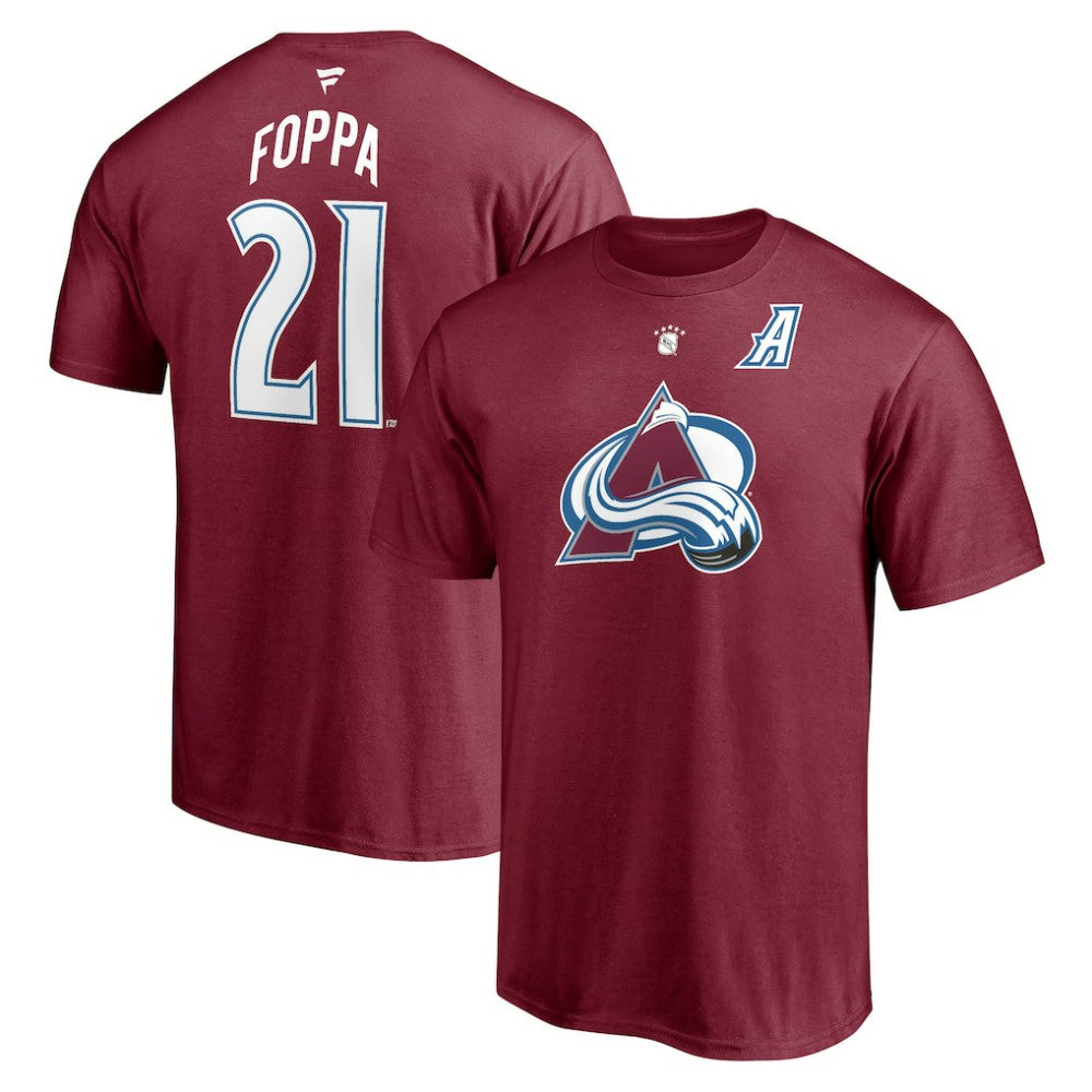 Peter Forsberg Colorado Avalanche Fanatics Authentic Stack Retired Player Nickname & Number T-Shirt Burgundy