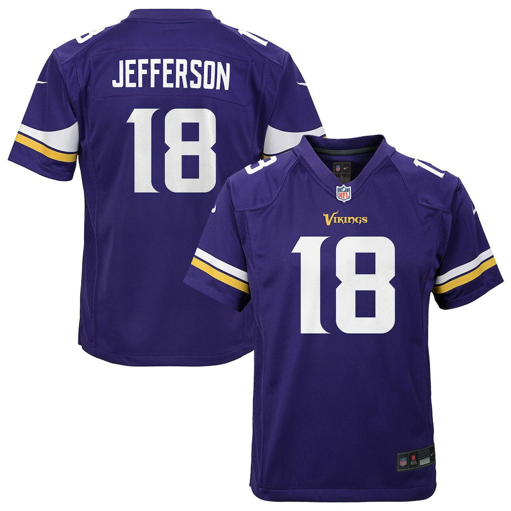 Justin Jefferson Minnesota Vikings Youth Game Jersey - Purple