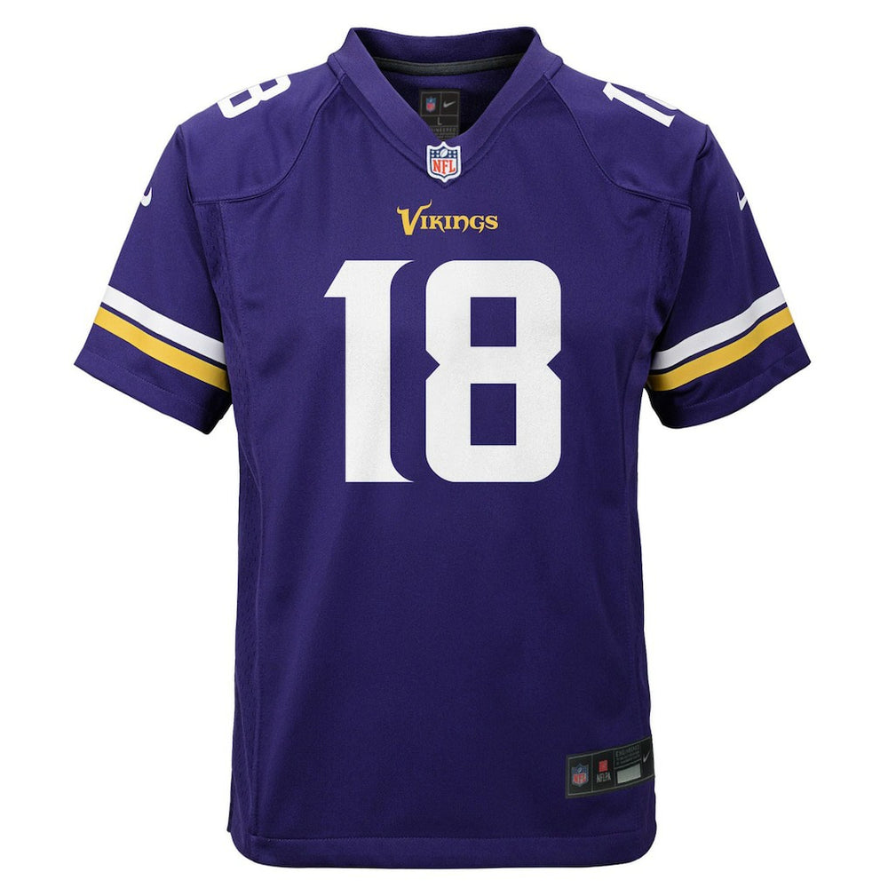 Justin Jefferson Minnesota Vikings Youth Game Jersey - Purple