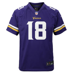 Justin Jefferson Minnesota Vikings Youth Game Jersey - Purple
