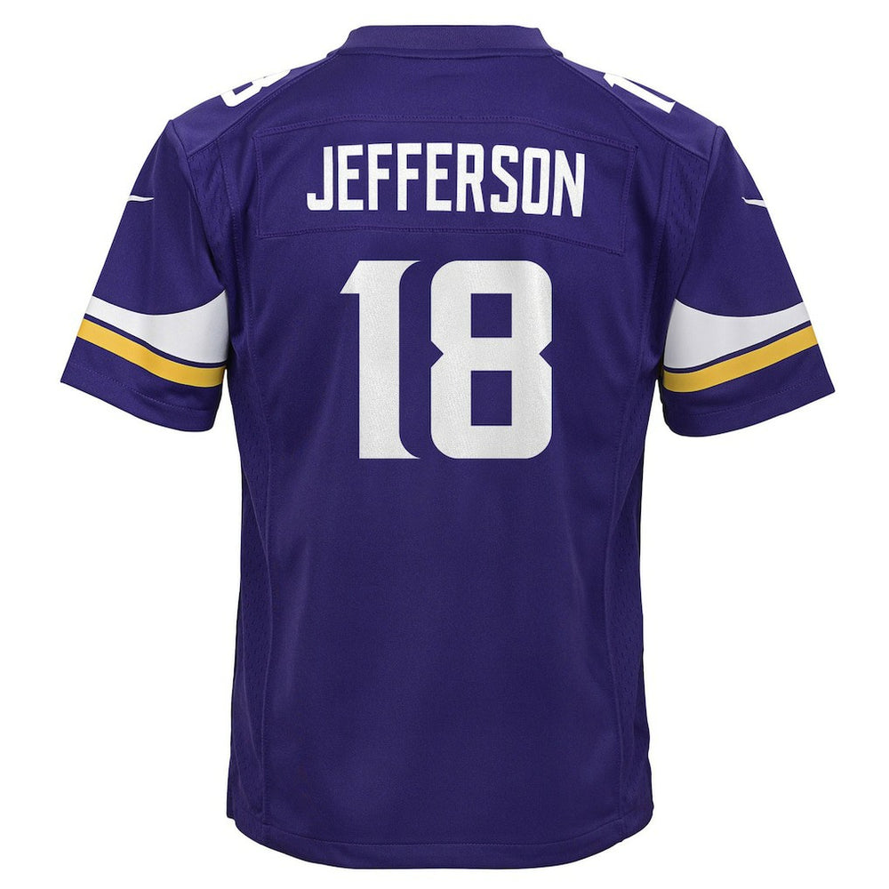 Justin Jefferson Minnesota Vikings Youth Game Jersey - Purple