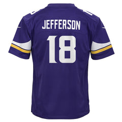 Justin Jefferson Minnesota Vikings Youth Game Jersey - Purple