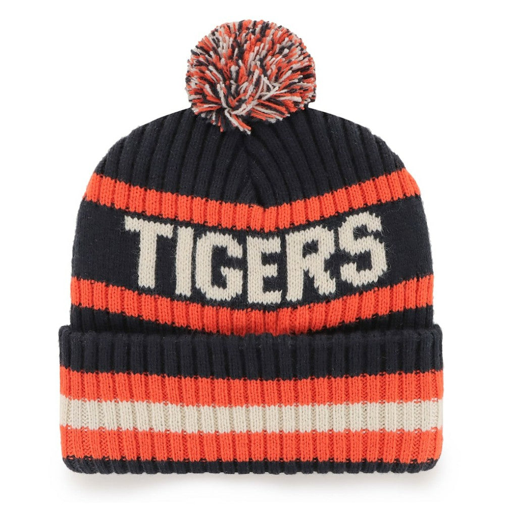 Detroit Tigers Bering Cuffed Knit Hat with Pom Navy | 47 brand
