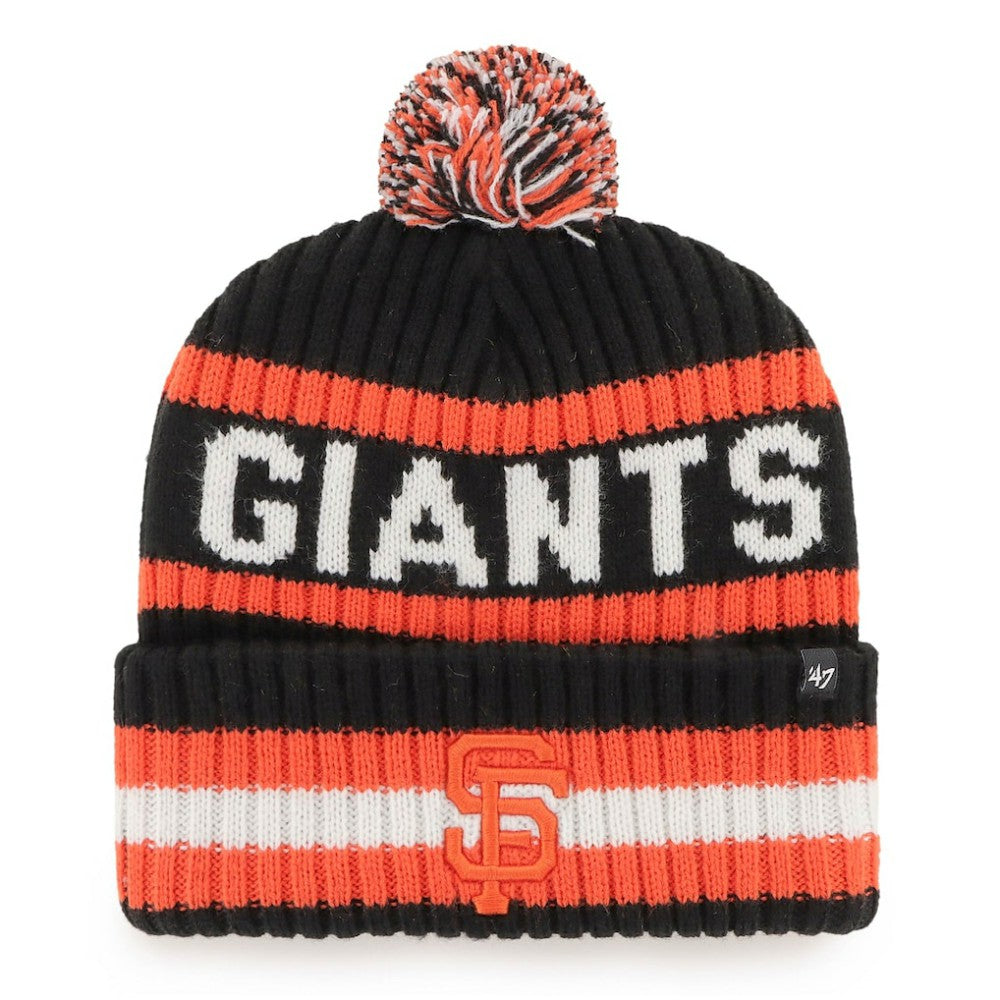 San Francisco Giants Bering Cuffed Knit Hat with Pom Black | 47 brand