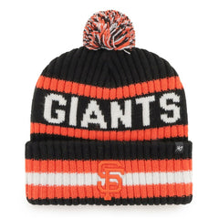 San Francisco Giants Bering Cuffed Knit Hat with Pom Black | 47 brand