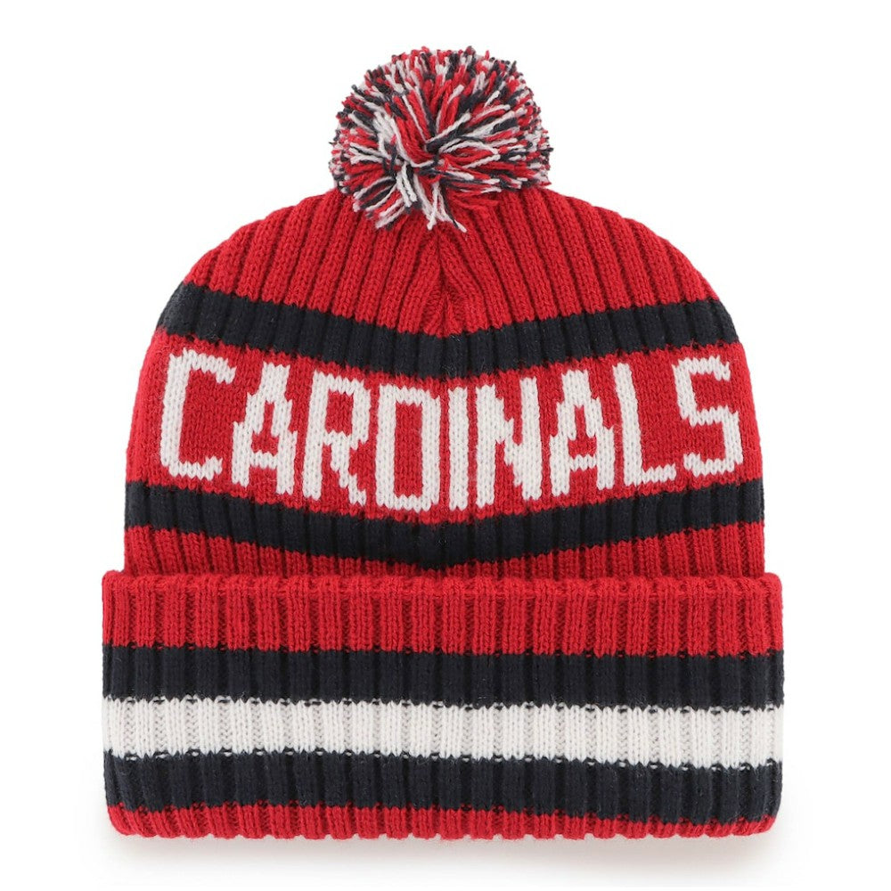 St. Louis Cardinals Bering Cuffed Knit Hat with Pom Red | 47 brand