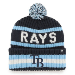 Tampa Bay Rays Bering Cuffed Knit Hat with Pom Navy | 47 brand