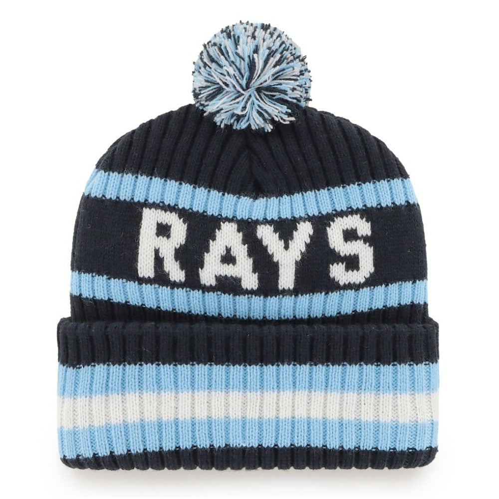 Tampa Bay Rays Bering Cuffed Knit Hat with Pom Navy | 47 brand