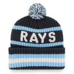 Tampa Bay Rays Bering Cuffed Knit Hat with Pom Navy | 47 brand