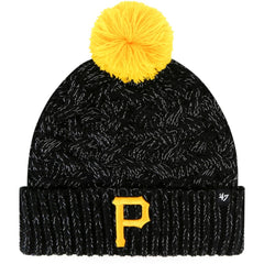 Pittsburgh Pirates Women's Knit Cuffed Hat with Pom Black | 47 brand
