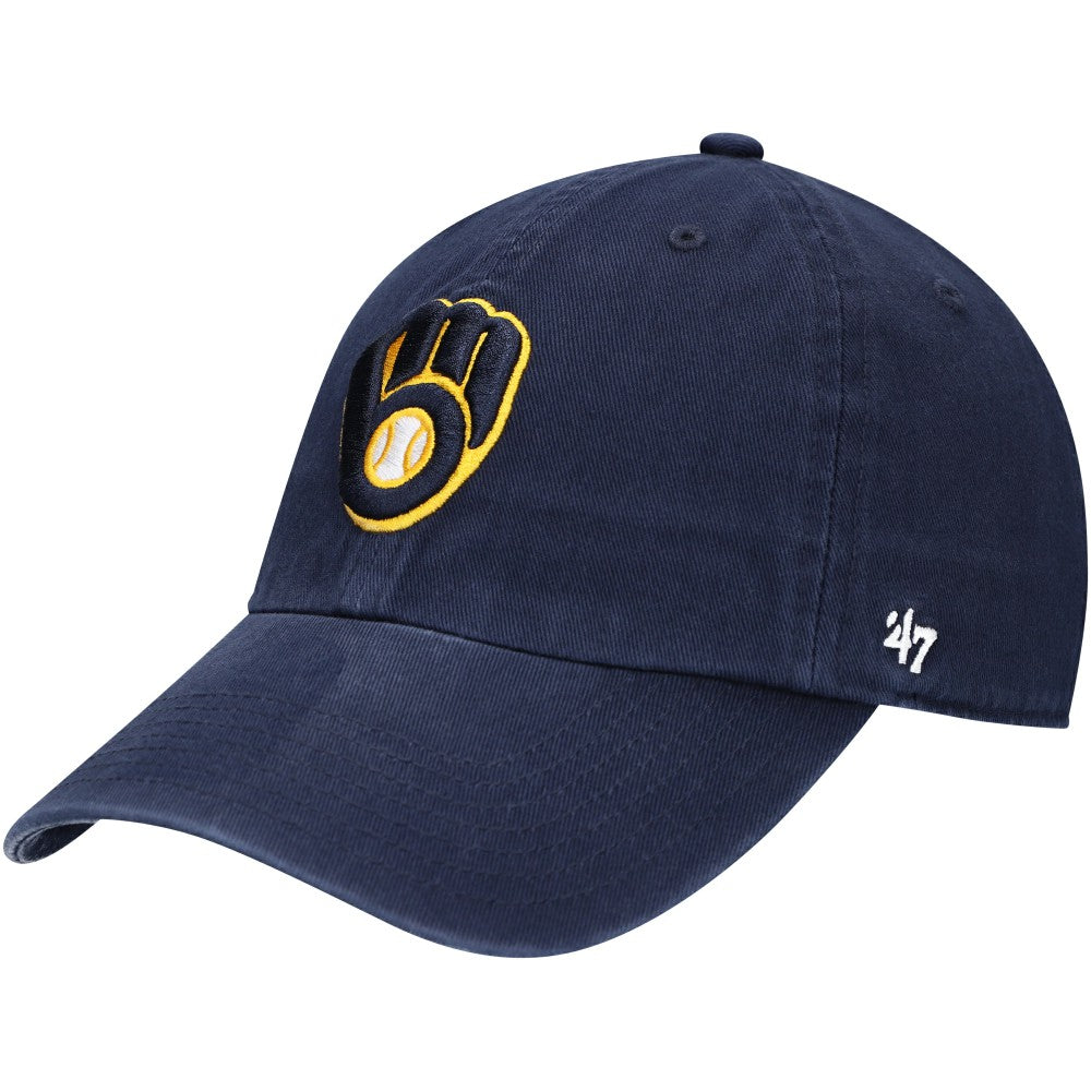 Milwaukee Brewers Youth Team Logo Clean Up Adjustable Hat Navy | 47 brand