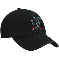 Miami Marlins Youth Team Logo Clean Up Adjustable Hat Black | 47 brand