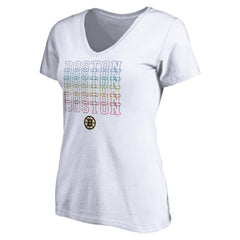 Boston Bruins Women's City Pride V-Neck T-Shirt White
